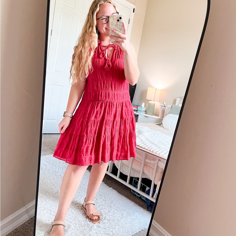 Max Studio Red Sleeveless Dress
